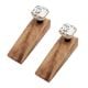2 Pieces Golden Leaf Flower Square Ceramic Wooden Door Stopper